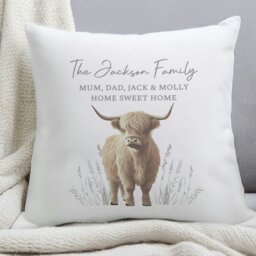 Rackhams Personalised Highland Cow Cushion - thumbnail 2