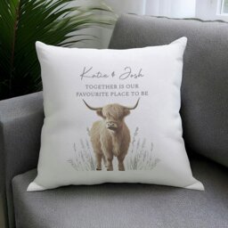Rackhams Personalised Highland Cow Cushion - thumbnail 4