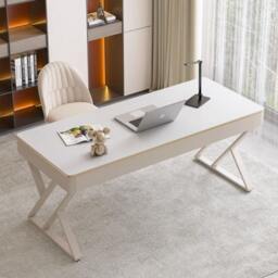 Rackhams Versa Small Office Desk, Sintered Stone - With Chair - With Chair - thumbnail 4