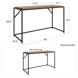 Rackhams Quincy Writing Desk Weathered Oak - Brown - thumbnail 6