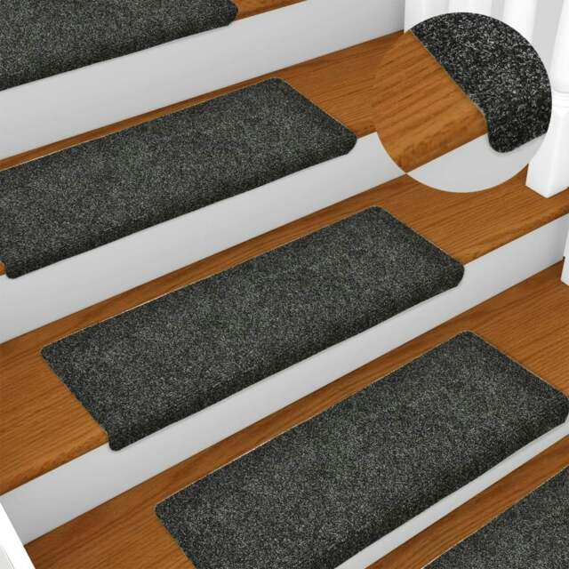 Rackhams Stair Mats 10 pcs Grey 65x21x4 cm Needle Punch