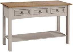 Rackhams Grey Solid Pine Sideboard – 3-Drawer Rustic Cabinet - thumbnail 3