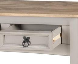 Rackhams Grey Solid Pine Sideboard – 3-Drawer Rustic Cabinet - thumbnail 5
