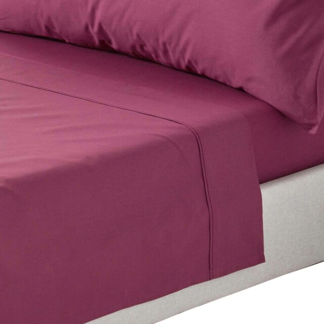 Rackhams Crisp & Cool 200 TC Egyptian Cotton Percale Flat Sheet - Plum - King - image 1