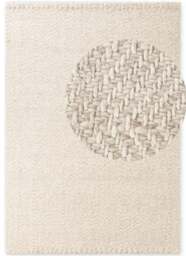 Rackhams Majoli Natural White Herringbone Wool & Jute Rug - 120X170 cm - thumbnail 1
