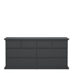 Rackhams Paris Chest of 8 Drawers in Matt Grey - Grey - Matt - Melamine - thumbnail 2