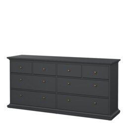 Rackhams Paris Chest of 8 Drawers in Matt Grey - Grey - Matt - Melamine - thumbnail 3