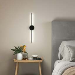 Rackhams 10W Black LED Wall Sconce Linear Wall Light Fixture - White - thumbnail 2