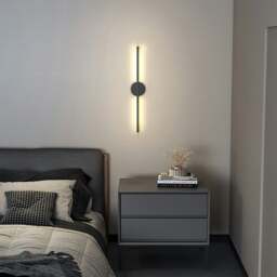 Rackhams 10W Black LED Wall Sconce Linear Wall Light Fixture - White - thumbnail 6