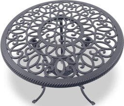 Rackhams BANGUI Grey Luxurious Garden and Patio Table and 4 Large Chairs with Armrests Cast Aluminium Bistro Set - thumbnail 2