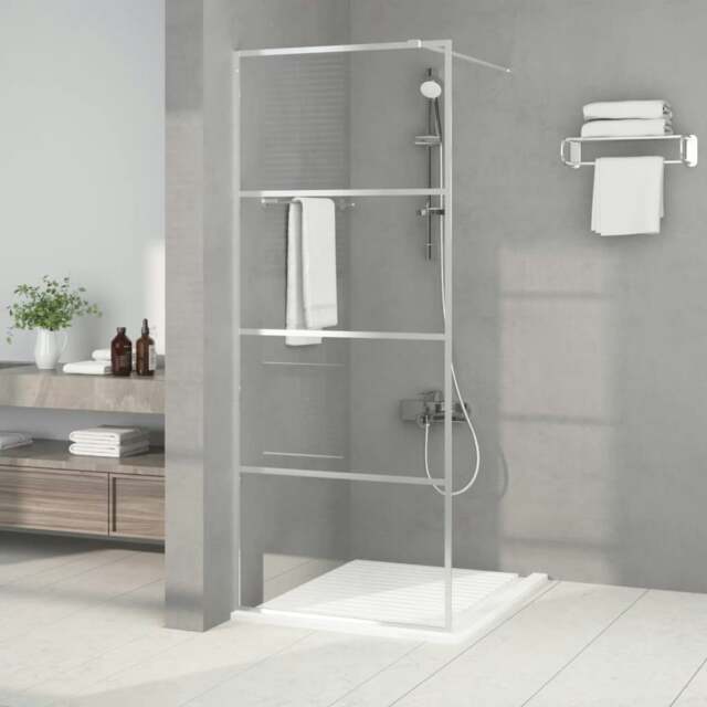Rackhams Walk-in Shower Wall Silver 80x195 cm Clear ESG Glass