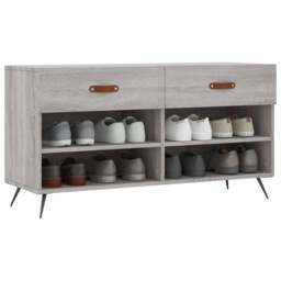Rackhams Shoe Bench Grey Sonoma 102x35x55 cm Engineered Wood - thumbnail 3