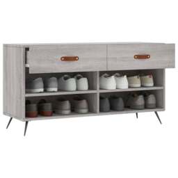 Rackhams Shoe Bench Grey Sonoma 102x35x55 cm Engineered Wood - thumbnail 4