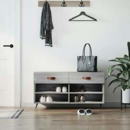 Rackhams Shoe Bench Grey Sonoma 102x35x55 cm Engineered Wood - thumbnail 1