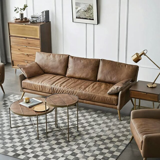 Rackhams Luna Three Seaters Sofa, Three Seater Corner Sofa, Real Leather - Dark Brown - Armchair - image 1