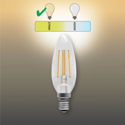 Rackhams E14 LED Filament Candle 4.5W Energy Saving Light Bulbs - Pack of 6 - thumbnail 4