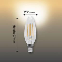 Rackhams E14 LED Filament Candle 4.5W Energy Saving Light Bulbs - Pack of 6 - thumbnail 5