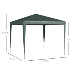 Rackhams Garden Gazebo Marquee Party Tent Wedding Canopy Patio Green 2.7 x 2.7m - thumbnail 5