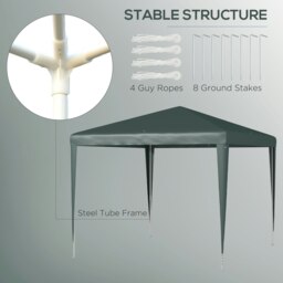 Rackhams Garden Gazebo Marquee Party Tent Wedding Canopy Patio Green 2.7 x 2.7m - thumbnail 4