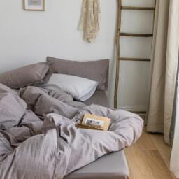 Rackhams ST214 Linen Duvet Cover + Bed Sheet + 2 Pillowcases, King - Yellow - Double - thumbnail 3