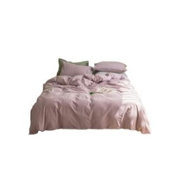 Rackhams ST214 Linen Duvet Cover + Bed Sheet + 2 Pillowcases, King - Yellow - Double - thumbnail 2