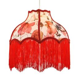 Rackhams Chic Red Robin Themed Vintage Victorian Style Cotton Fabric Lamp Shade - thumbnail 2