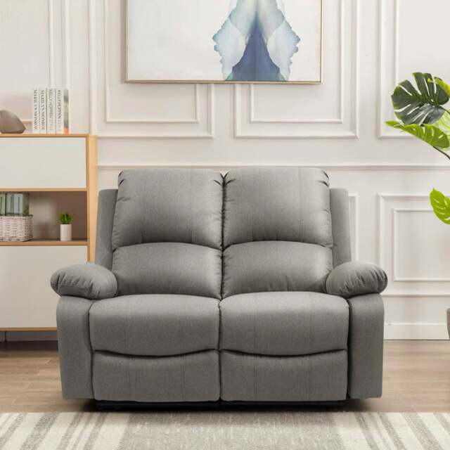Rackhams Venice Reclining Luxury Fabric Sofa Set - Light Grey - 2 seater only - image 1