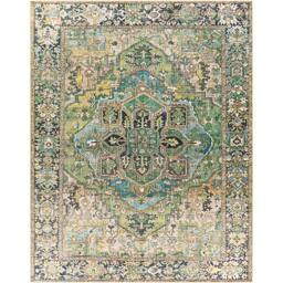 Rackhams Iris-Vintage Green Blue Beige Traditional Boho Rug - 152 x 229 cm - thumbnail 2