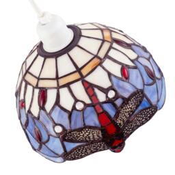 Rackhams Lavender Purple Toned Stained Glass Dragonfly Tiffany Pendant Shade - thumbnail 3