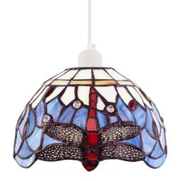 Rackhams Lavender Purple Toned Stained Glass Dragonfly Tiffany Pendant Shade