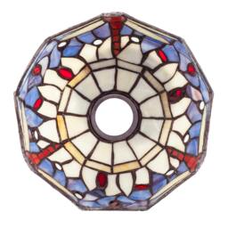 Rackhams Lavender Purple Toned Stained Glass Dragonfly Tiffany Pendant Shade - thumbnail 5