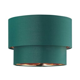 "Rackhams Modern 10"" Forest Green Cotton Double Tier Ceiling Shade with Shiny Copper Inner" - thumbnail 2