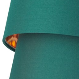 "Rackhams Modern 10"" Forest Green Cotton Double Tier Ceiling Shade with Shiny Copper Inner" - thumbnail 3