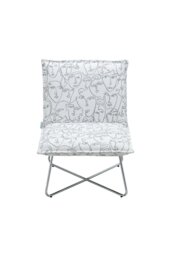 Rackhams Modern Linen Accent Chair with Metal Leg - White - thumbnail 4