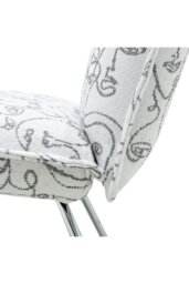 Rackhams Modern Linen Accent Chair with Metal Leg - White - thumbnail 5