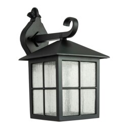 Rackhams Classic Matte Black Die-Cast Aluminium Metal Exterior Lantern Wall Light Fitting - thumbnail 2