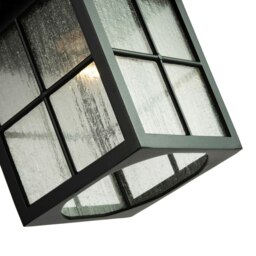 Rackhams Classic Matte Black Die-Cast Aluminium Metal Exterior Lantern Wall Light Fitting - thumbnail 4