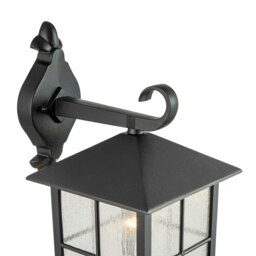 Rackhams Classic Matte Black Die-Cast Aluminium Metal Exterior Lantern Wall Light Fitting - thumbnail 5