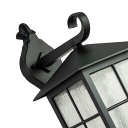 Rackhams Classic Matte Black Die-Cast Aluminium Metal Exterior Lantern Wall Light Fitting - thumbnail 3