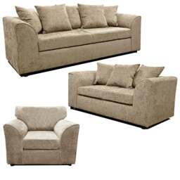 Rackhams Monaco Chenille Fabric 3 Piece Sofa Suite - Black - thumbnail 6