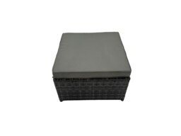 Rackhams Rattan Garden Furniture Set 9 Pieces Outdoor Garden Sofa Oblong Coffee Table Set with Chair 4 Footstools Dark Grey Mixed - thumbnail 6