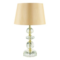 Rackhams Modern Chic Clear K9 Crystal Glass Table Lamp with Gold Base with Faceted Moulds - thumbnail 4