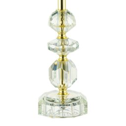 Rackhams Modern Chic Clear K9 Crystal Glass Table Lamp with Gold Base with Faceted Moulds - thumbnail 3