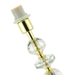 Rackhams Modern Chic Clear K9 Crystal Glass Table Lamp with Gold Base with Faceted Moulds - thumbnail 2