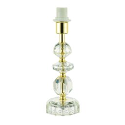 Rackhams Modern Chic Clear K9 Crystal Glass Table Lamp with Gold Base with Faceted Moulds - thumbnail 1