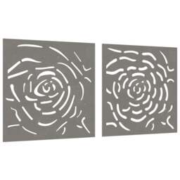 Rackhams Garden Wall Decorations 2 pcs 55x55 cm Corten Steel Rose Design - thumbnail 3