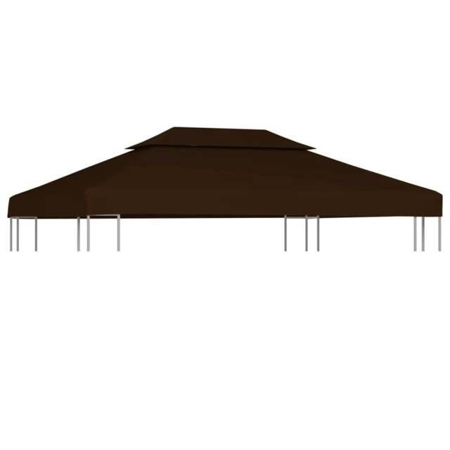 Rackhams 2-Tier Gazebo Top Cover 310 g/må_ 4x3 m Brown