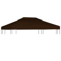 Rackhams 2-Tier Gazebo Top Cover 310 g/må_ 4x3 m Brown