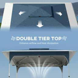 Rackhams 3.5 x 3.5 m Pop Up Gazebo, UPF50+ One-Touch Party Tent - 352 x 352 x 278 cm - Pop up gazebo - Blue - thumbnail 5
