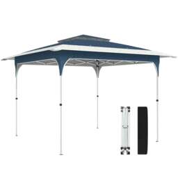 Rackhams 3.5 x 3.5 m Pop Up Gazebo, UPF50+ One-Touch Party Tent - 352 x 352 x 278 cm - Pop up gazebo - Blue - thumbnail 2